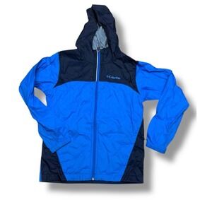 COLUMBIA - Youth windbreaker with hood  - blue - Medium 10/12